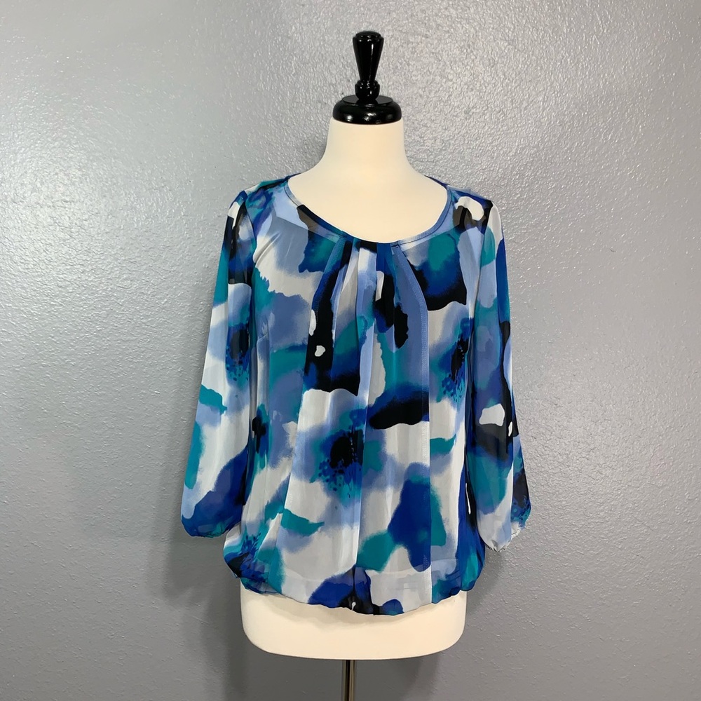 East 5th Watercolor Layered Blouse Top S
